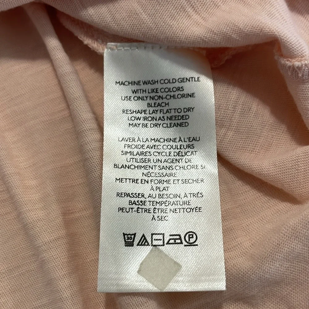 ANTHROPOLOGIE | Pink | Ruffled | Sleeveless | V-Neck | T-Shirt Blouse | Size M - Picture 9 of 14